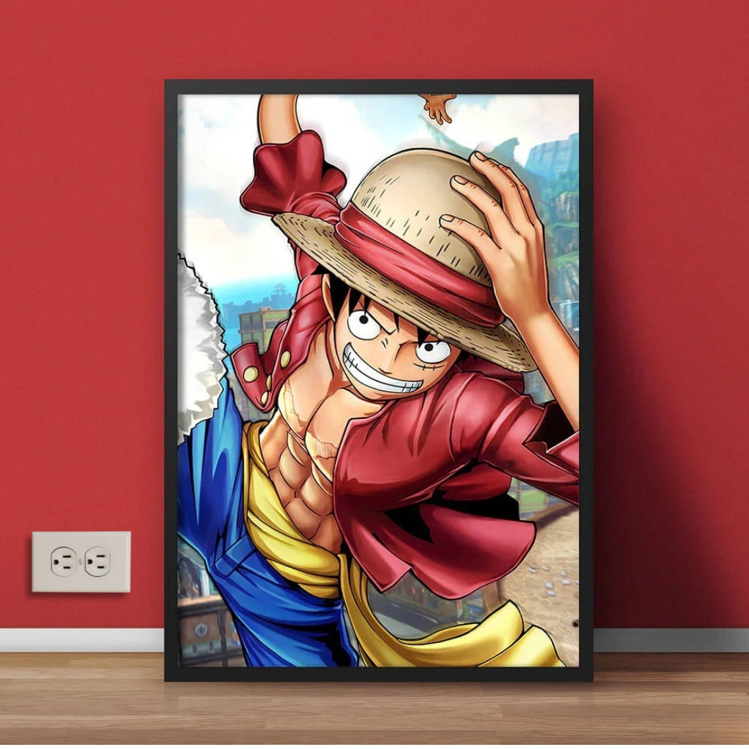 One Piece Monkey D Luffy Anime Wall Frame