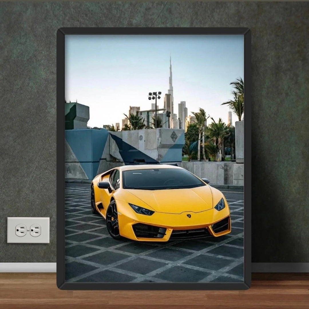 Yellow Lamborghini Wall Decor Frame