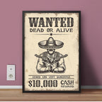 Wanted Dead or Alive Rustic Art | Game Room Wall Frame