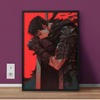 Guts Hugging His Sword | Berserk Anime Series Wall Art