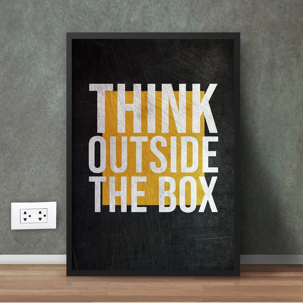 Think Outside the Box | Motivational Wall Art for Office Decor