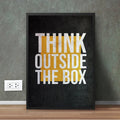 Think Outside the Box | Motivational Wall Art for Office Decor