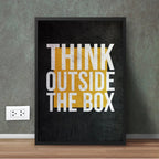 Think Outside the Box | Motivational Wall Art for Office Decor