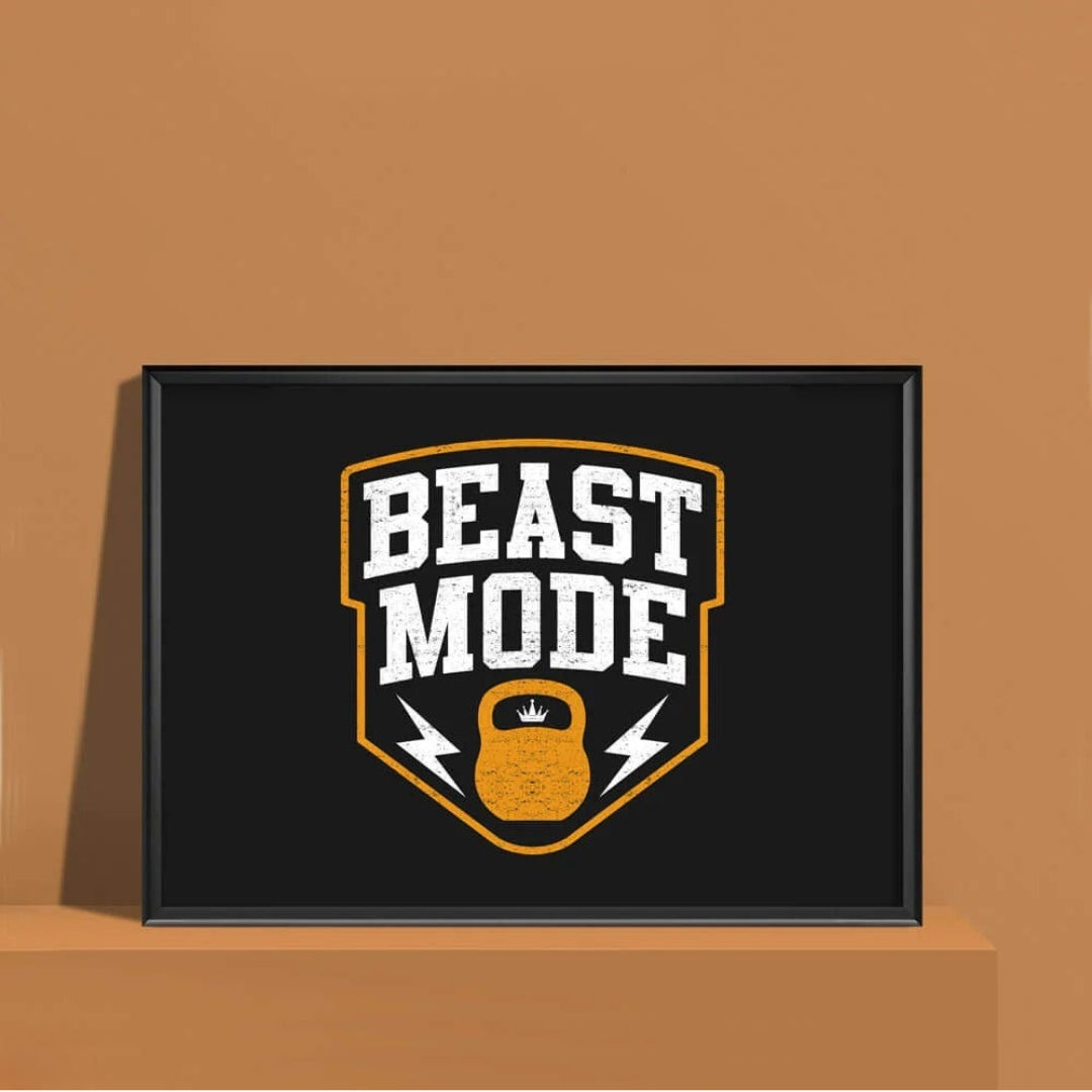 Beast Mode Typography | Motivational Wall Decor Frame