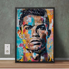 Cristiano Ronaldo Confident Personality | Abstract Paint Sports Wall Art