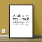 Allah is my Provider - Islamic Motivational Wall Art