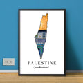 Palestine Map With Dome of Rock | Islamic Poster Wall Frame