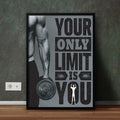 'Your Only Limit Body Building' - Motivational Fitness Wall Decor Frame
