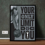 'Your Only Limit Body Building' - Motivational Fitness Wall Decor Frame