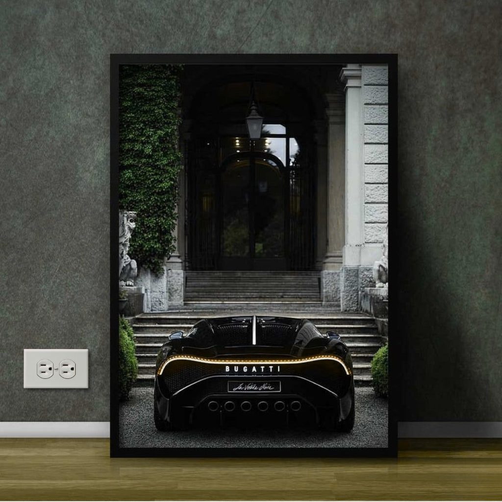 Black & Shining Bugatti Luxurious Wall Decor Frame