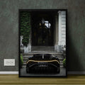 Black & Shining Bugatti Luxurious Wall Decor Frame