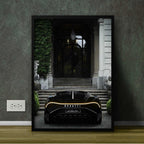 Black & Shining Bugatti Luxurious Wall Decor Frame