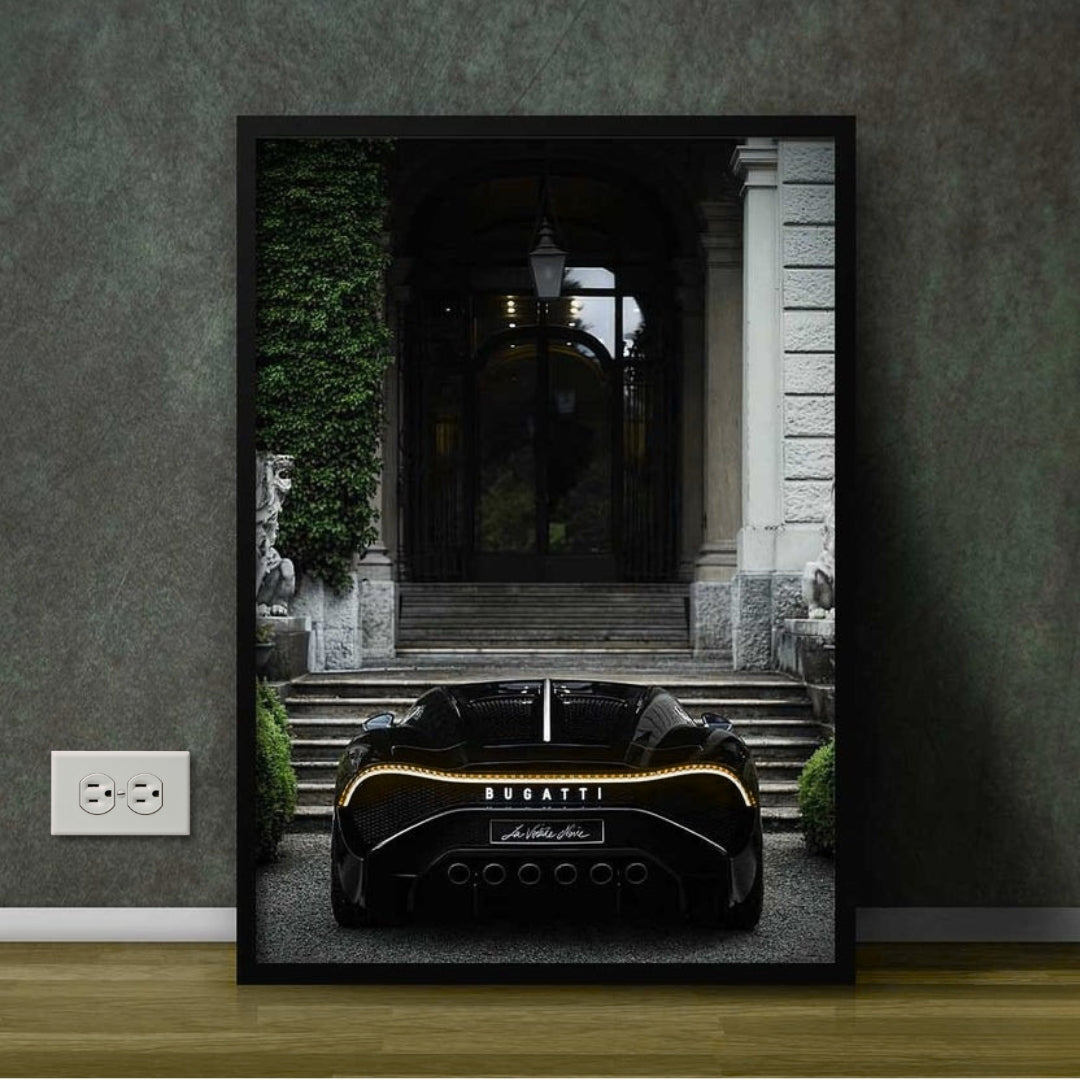 Black & Shining Bugatti Luxurious Wall Decor Frame