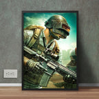 Pubg Charaacter In Action | Game Room Wall Decor Frame