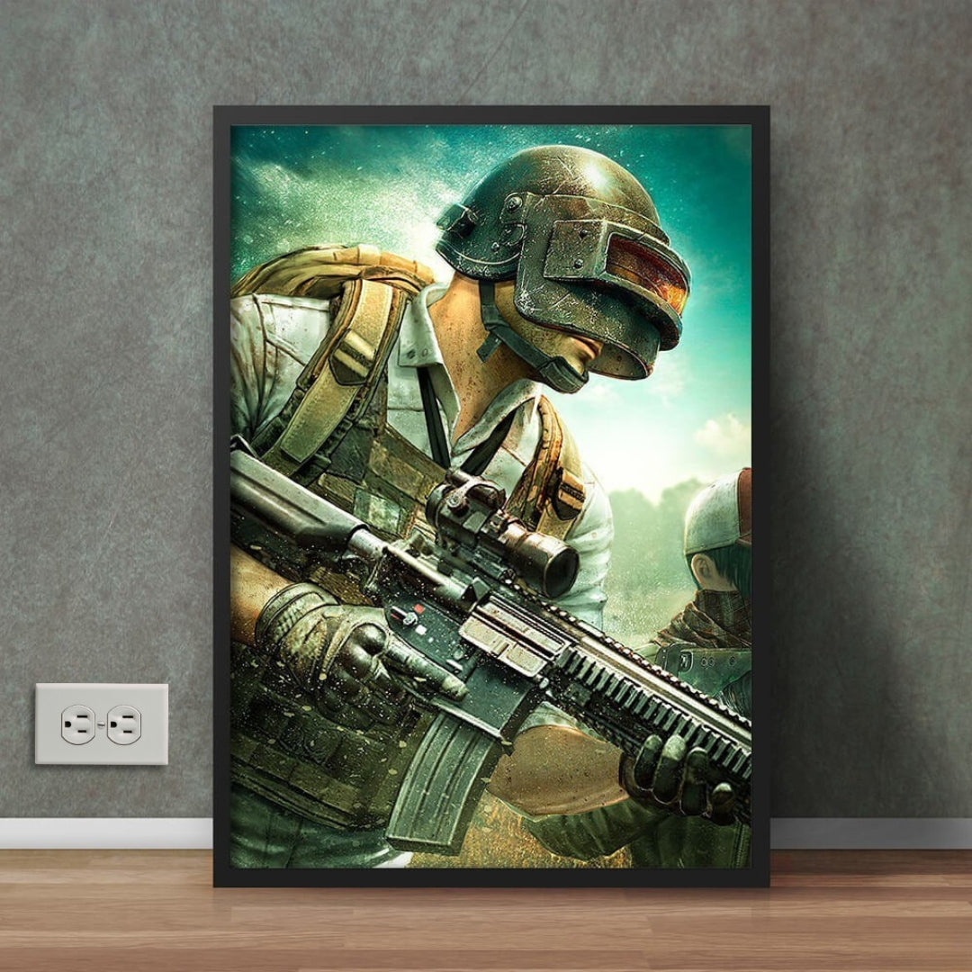 Pubg Charaacter In Action | Game Room Wall Decor Frame