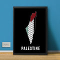 Map Of Palestine With Plasitanian Scarf | Islamic Poster Wall Frame