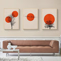 Abstract Sun Tree Landscape Canvas Art- Pack of 3