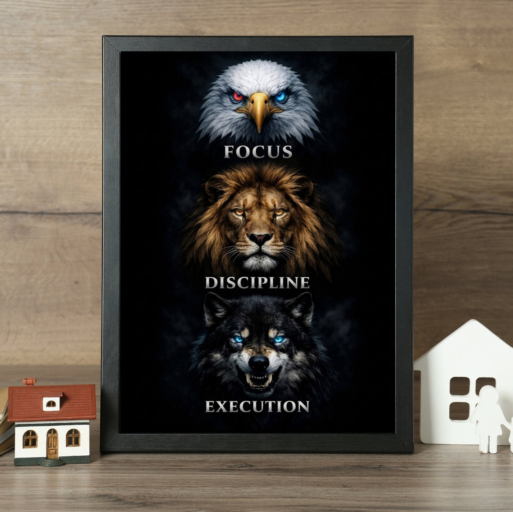 Focus, Descipline & Execution - Best Motivational Wall Art