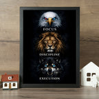 Focus, Descipline & Execution - Best Motivational Wall Art