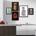 'Life Is Short Make It Sweet' - Wall Frames for Kitchen - Pack of 5