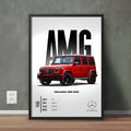 Red Colored Mercedes AMG Wall Decor