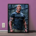 Dwayne Johnson Body Building Vector Wall Art Frame