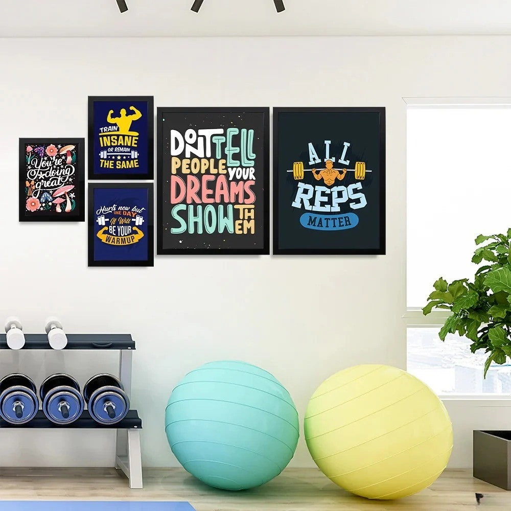 Don't Tell Your Dreams - Motivational Wall Frames- Pack of 5