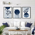 Blue Art Abstract Wall Arts - Pack of 3