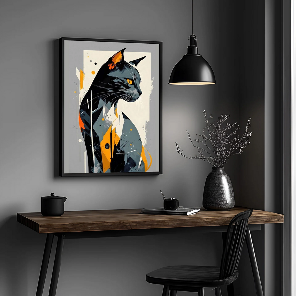 A Modern & Abstract Cat Wall Art Frame