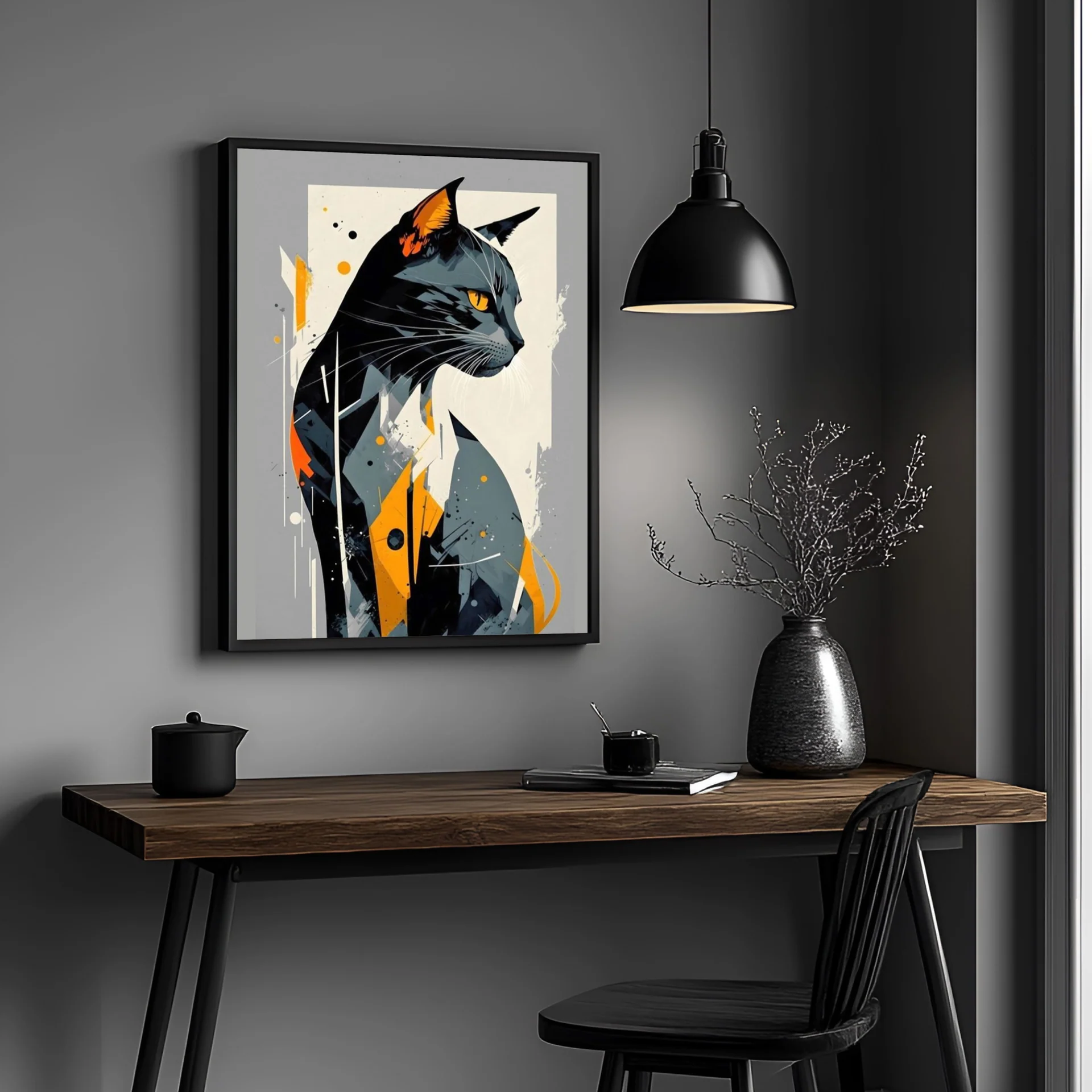 A Modern & Abstract Cat Wall Art Frame