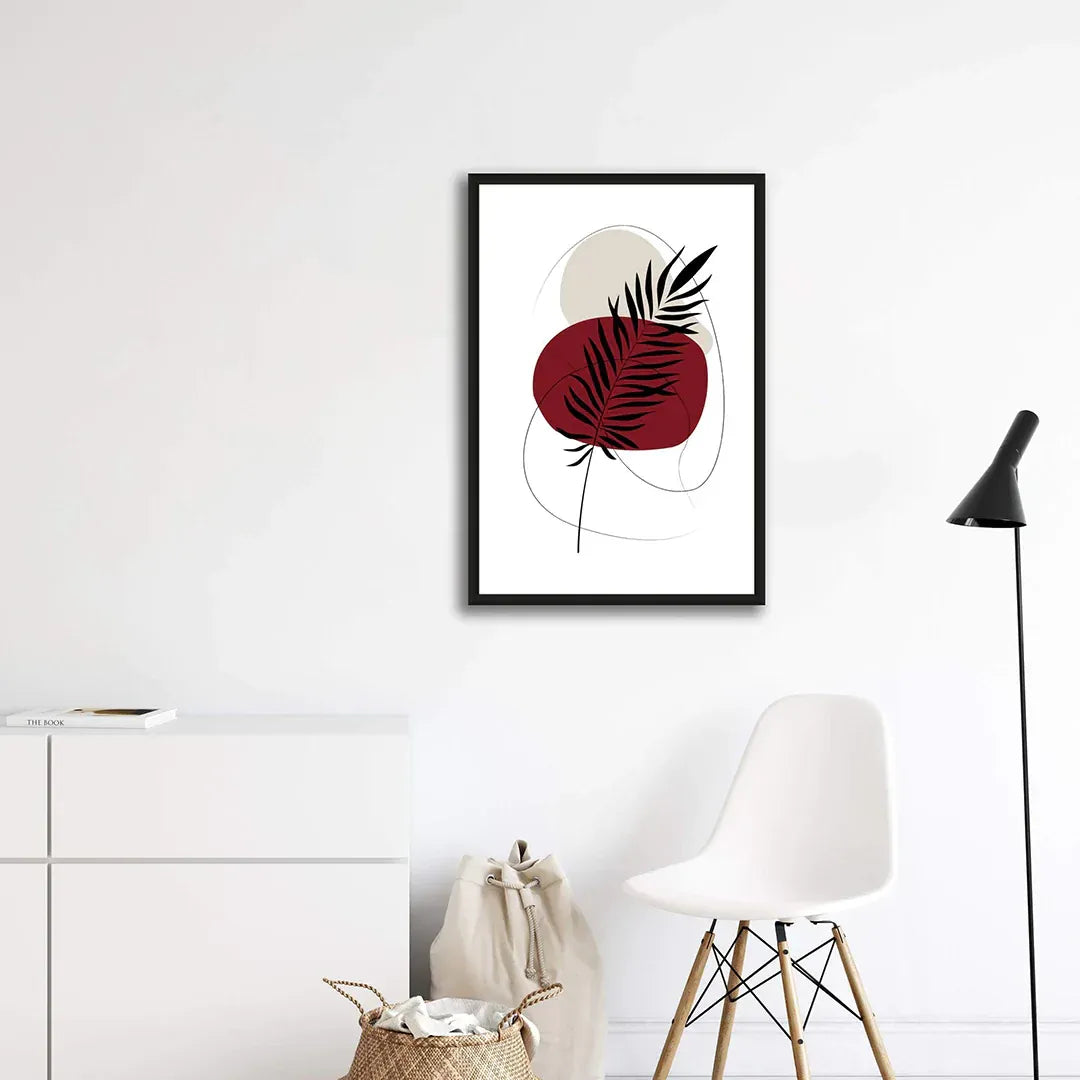 Rosewood Abstract Leaves Wall Decor Frame