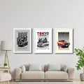 Street Cars Aesthetic Wall Decor Frames - Pack of 3