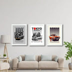Street Cars Aesthetic Wall Decor Frames - Pack of 3