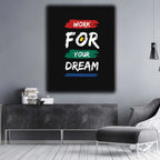 "Work For Your Dreams" Motivational Wall Decor Frame