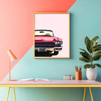 Mid Century Car Abstract Wall Decor Frame