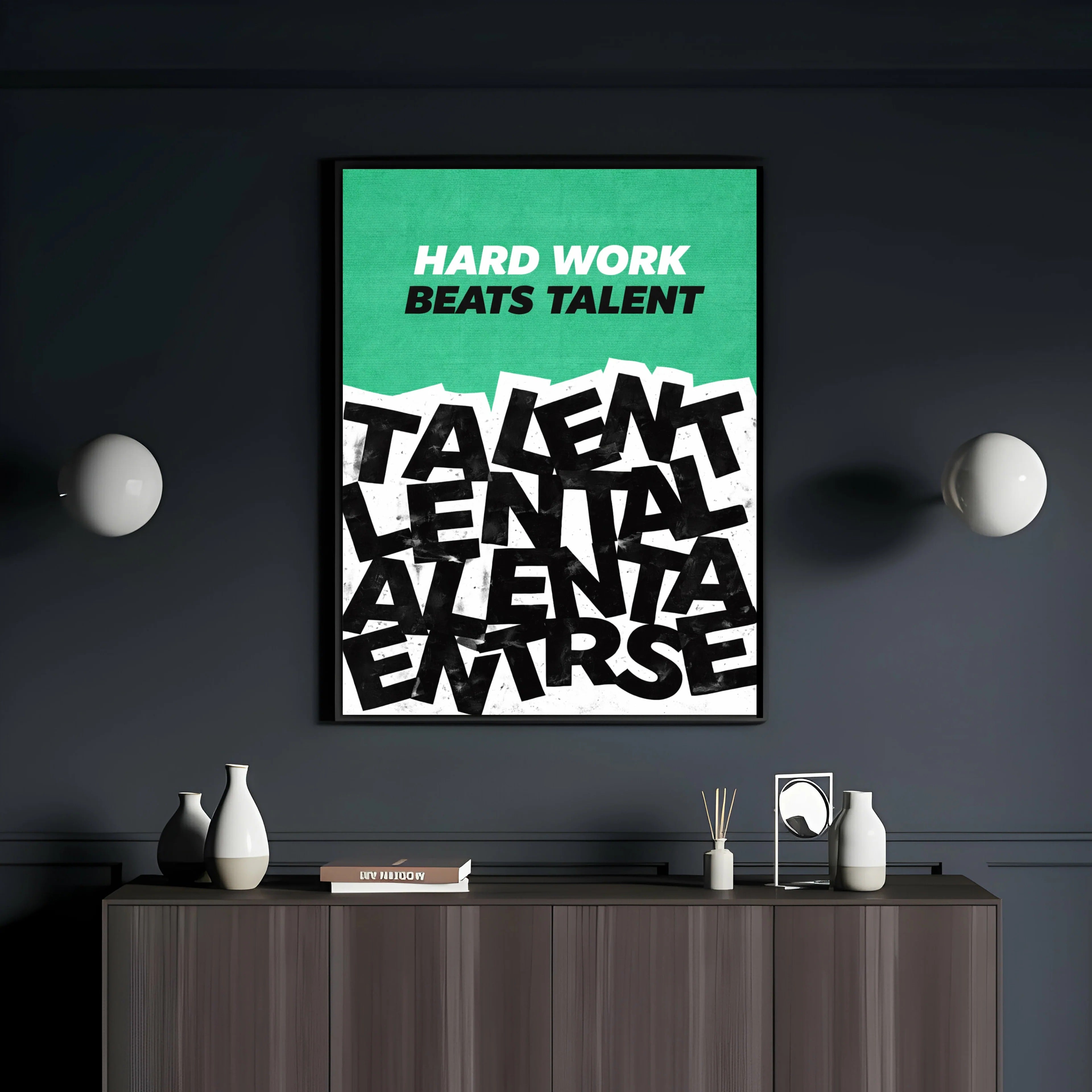 Hard Work Beats Talent Wall Decor Frame