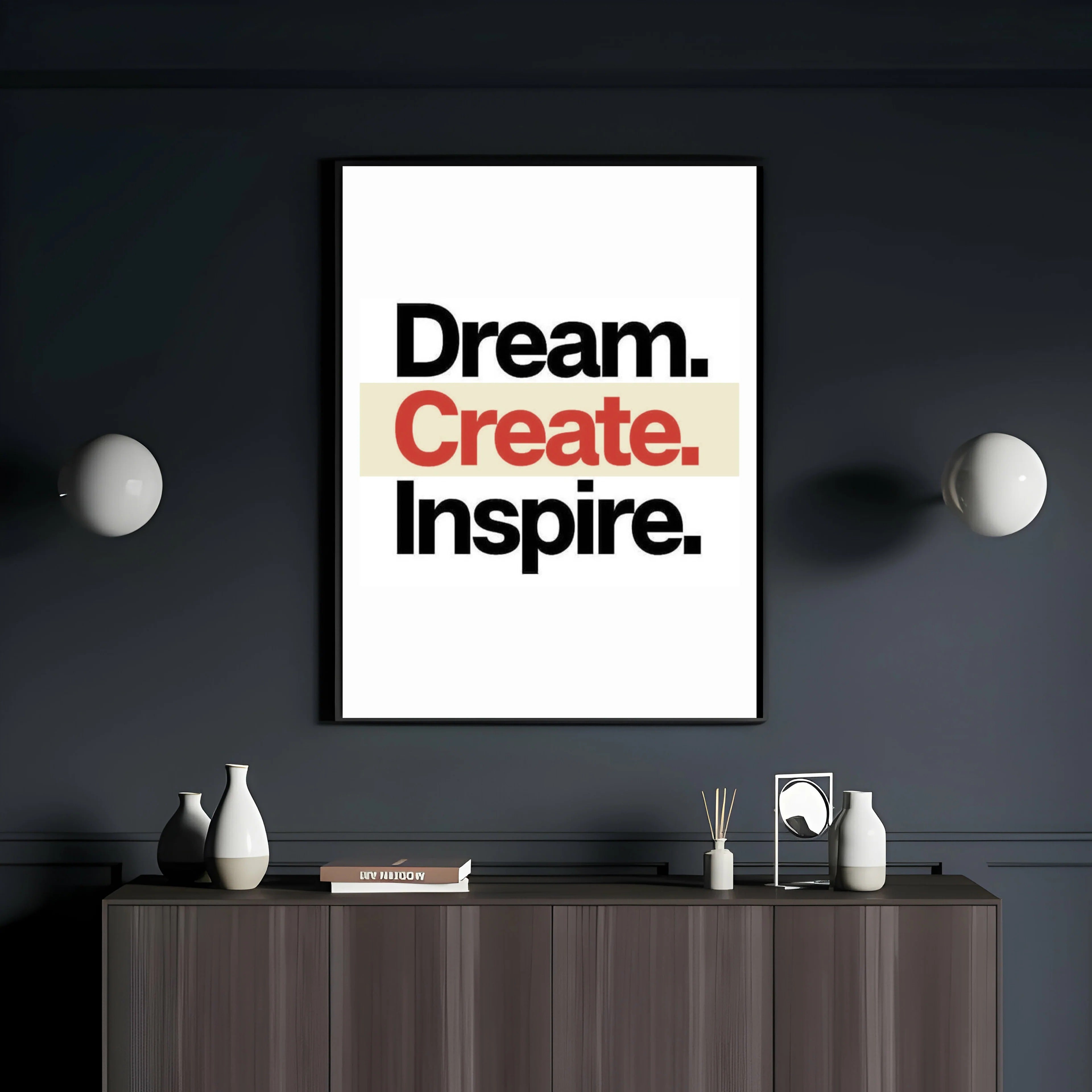 Dream Create Inspire Wall Decor Frame