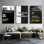 Beliieve in Yourself Motivational Wall Frames - Pack of 3