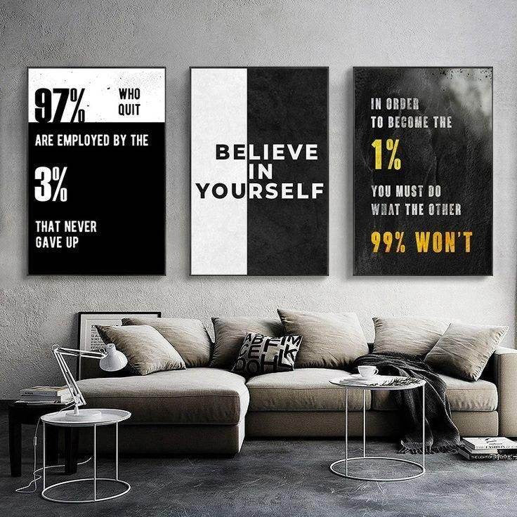 Beliieve in Yourself Motivational Wall Frames - Pack of 3