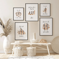 Beautiful Islamic Caligraphy Wall Decor Arts - Pack of 5