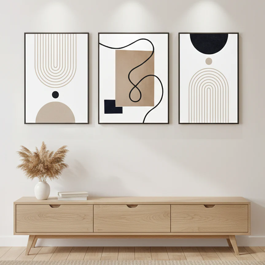 Minimalistic Abstract Wall Decor Frames - Pack of 3