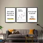 Success and Progress Motivational Wall Decor Frames - Pack of 3
