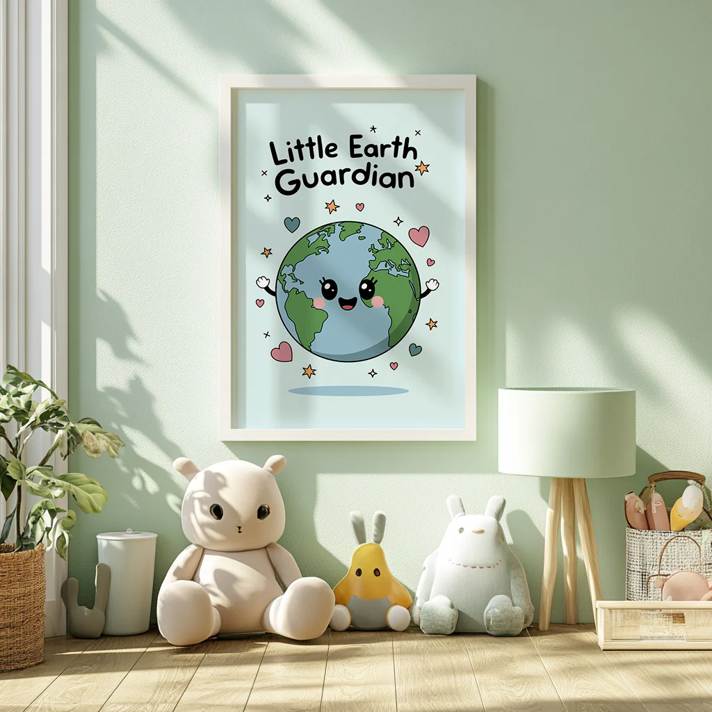 Little Earth Guardian Wall Art for Kids Room