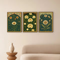 Flowers Bloom Beautiful Artistic Wall Arts - Pack of 3