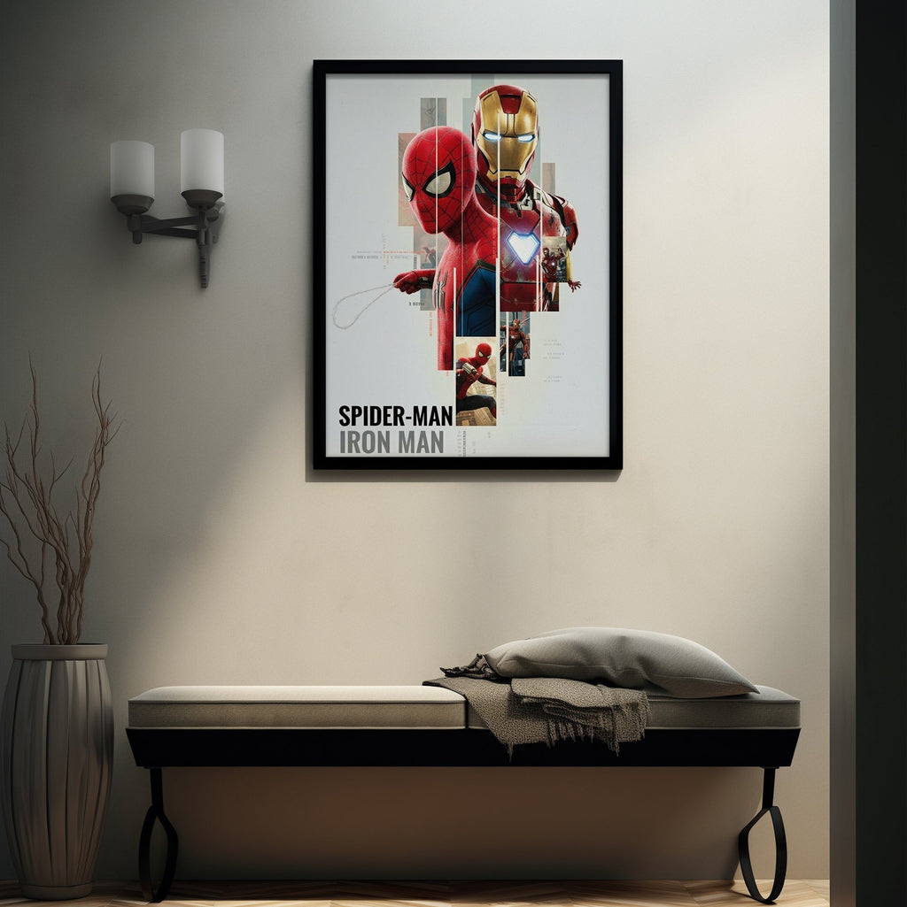 Spider-Man & Iron Man "Heroic Legacy" | Game & Movie Room Wall Frame