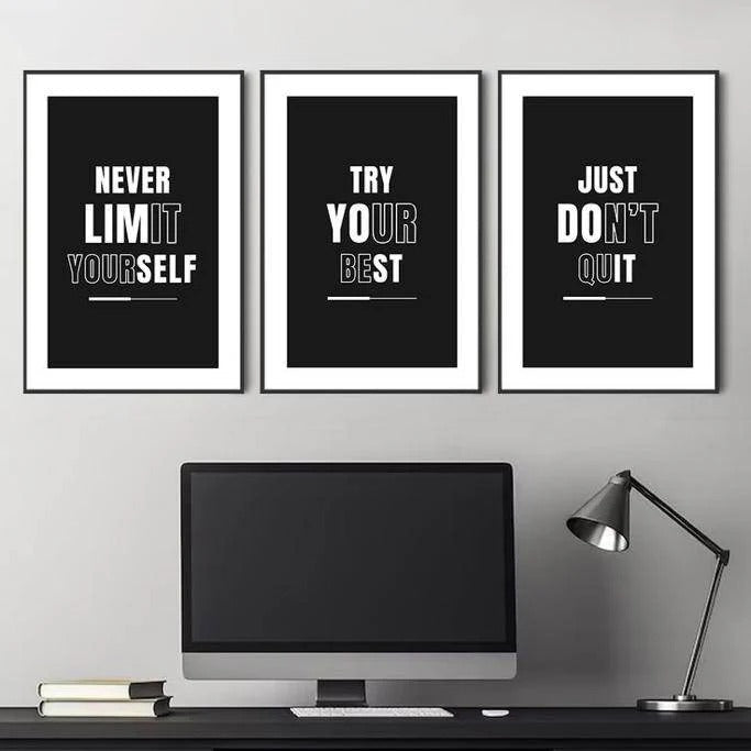 Try Your Best Motivational Wall Frames - Pack of 3