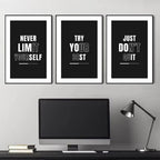 Try Your Best Motivational Wall Frames - Pack of 3