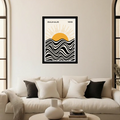 Bauhas Sunset Abstract Line Art Frame