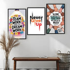 Unity & Team Work Motivational Wall Frames - Pack of 3