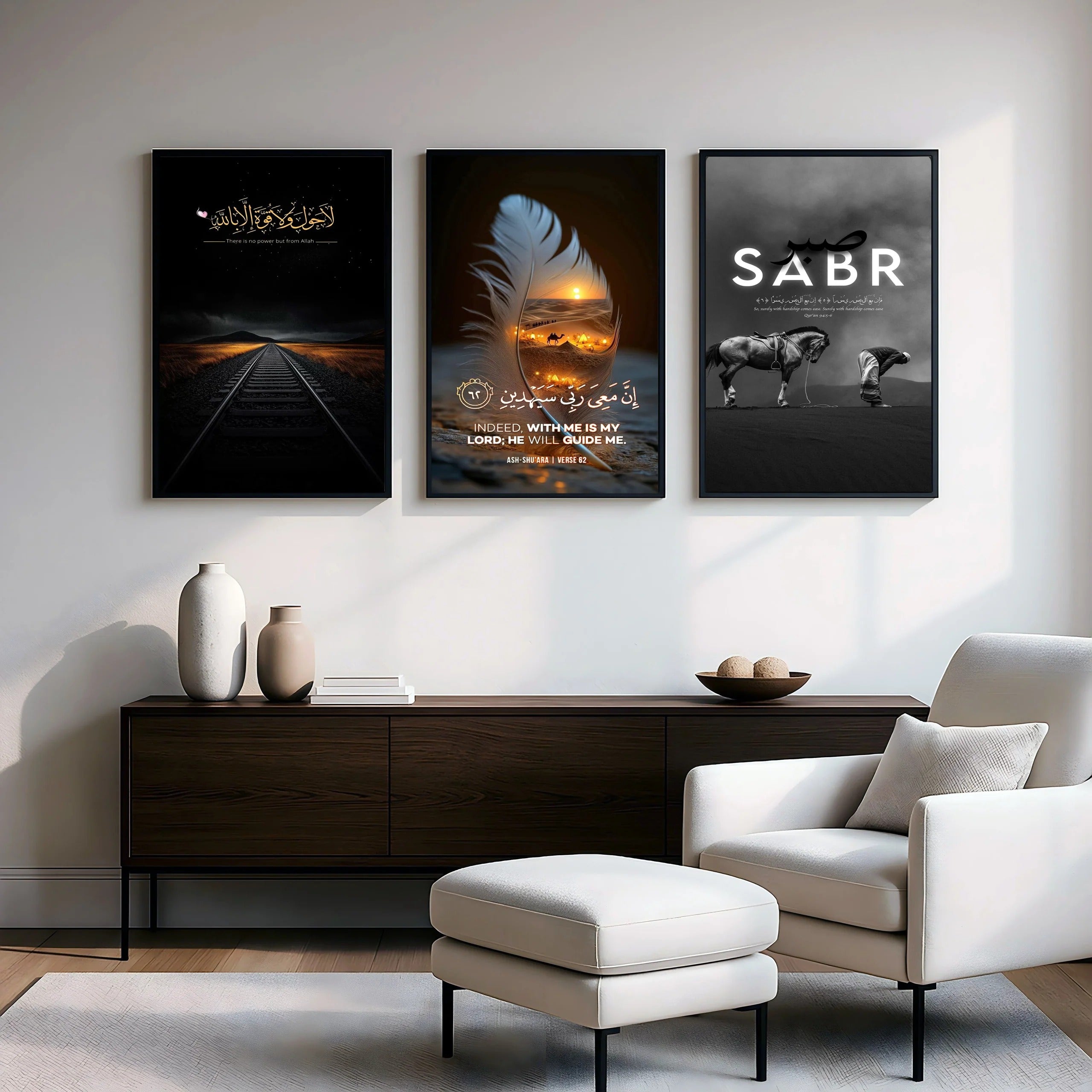 Daily Ibadah Reminder Wall Frames - Pack of 3